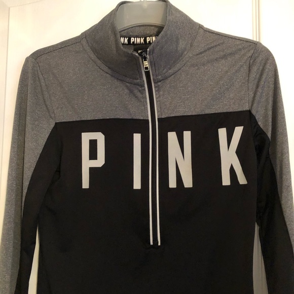 Pink by Victoria Secret Lounge Quarter Zip Black and Grey Size XS - Picture 1 of 2